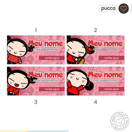 ETIQUETA ESCOLAR Pucca