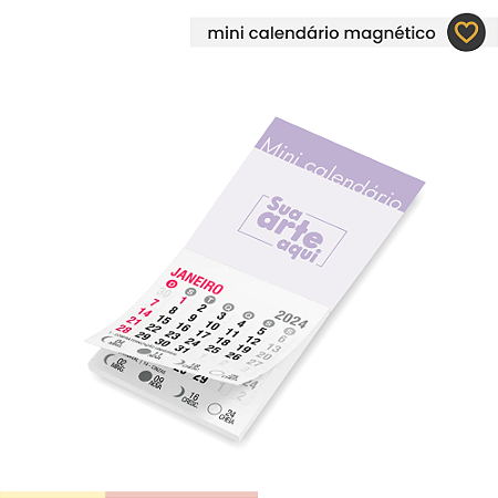 Mini calendário com imã
