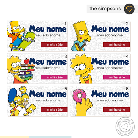 ETIQUETA ESCOLAR  The Simpsons