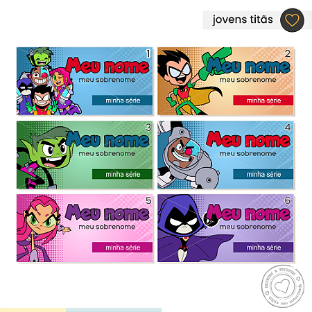 ETIQUETA ESCOLAR  Jovens Titãs