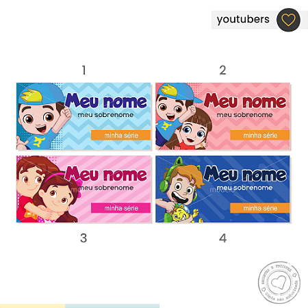 ETIQUETA ESCOLAR Youtubers