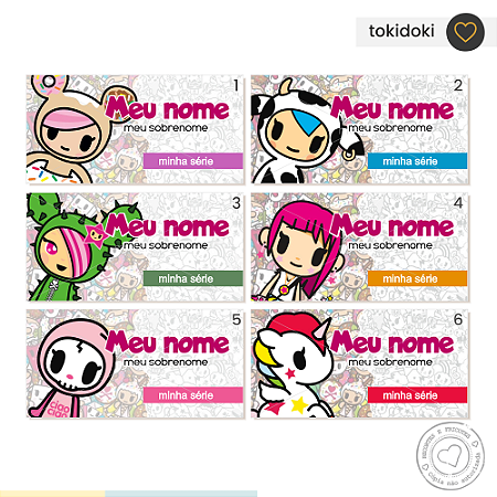 ETIQUETA ESCOLAR  Tokidoki