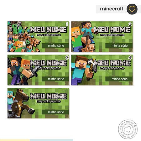 ETIQUETA ESCOLAR  Minecraft