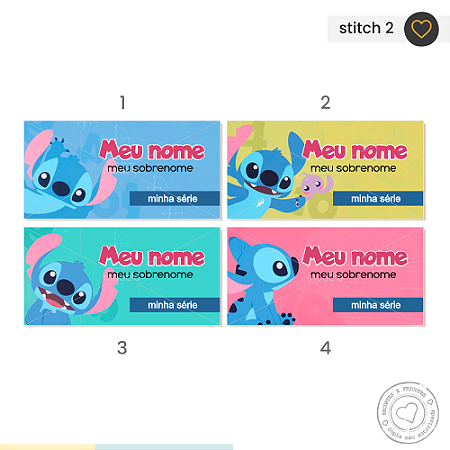 ETIQUETA ESCOLAR  Stitch 2