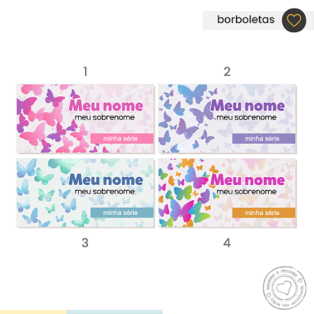 ETIQUETA ESCOLAR Borboletas