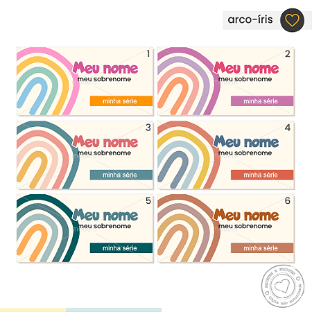 ETIQUETA ESCOLAR Arco-iris