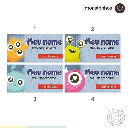ETIQUETA ESCOLAR  Monstrinhos