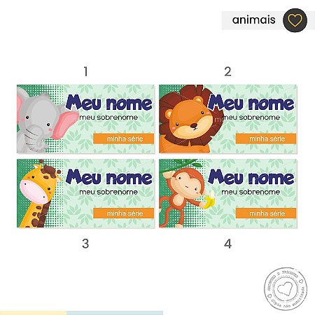 ETIQUETA ESCOLAR  Animais
