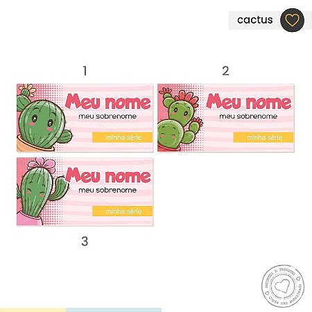 ETIQUETA ESCOLAR  Cactus