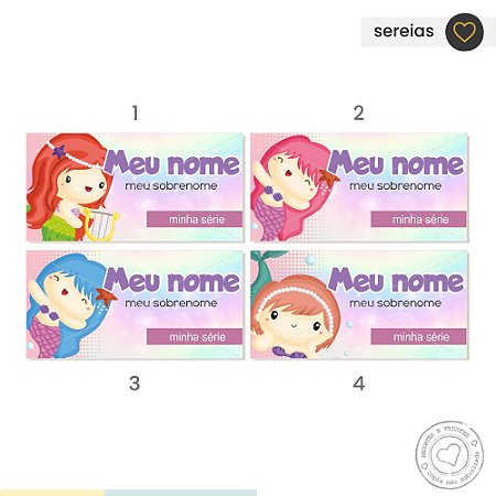 ETIQUETA ESCOLAR  Sereias