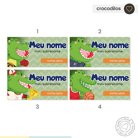 ETIQUETA ESCOLAR  Crocodilos