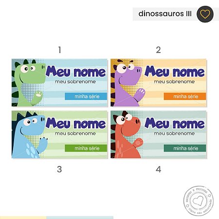 ETIQUETA ESCOLAR  Dinossauros 2