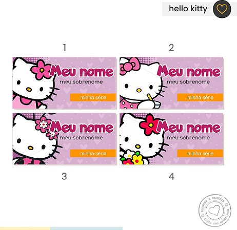 ETIQUETA ESCOLAR  Hello Kitty