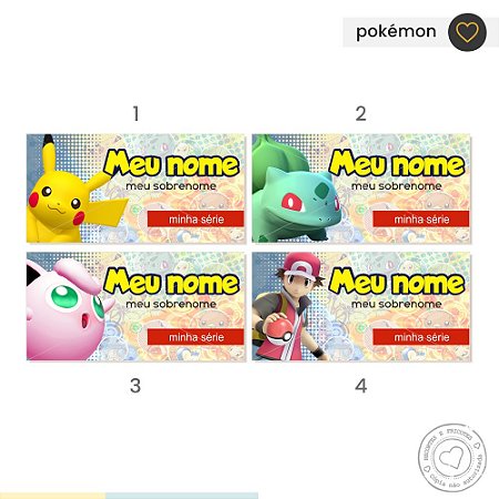 ETIQUETA ESCOLAR  Pokémon