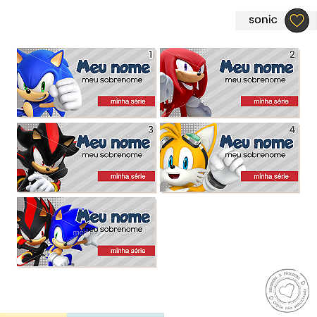 ETIQUETA ESCOLAR  Sonic