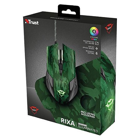 Mouse Gamer e Mousepad Rixa Trust Novo