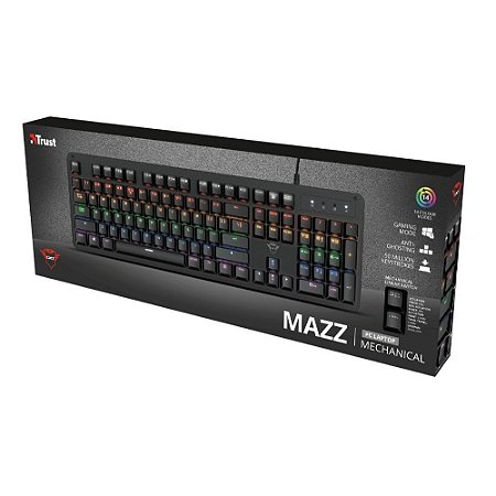 Teclado Mecânico Preto Mazz GXT 863 Trust Novo