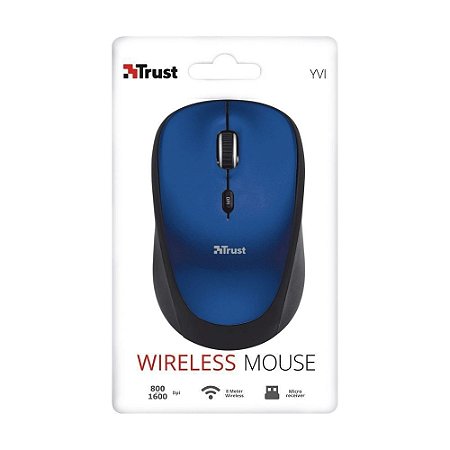 Mouse Wireless YVI Azul Trust Novo