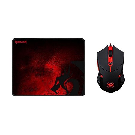 Mouse Gamer e Mousepad M61-BA Redragon Novo