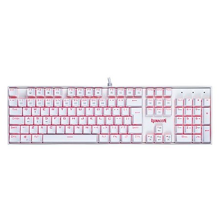 Teclado Mecânico Mitra Lunar White Switch Preto Redragon Novo