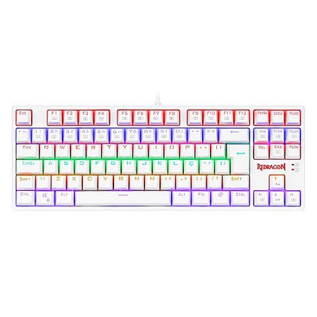 Teclado Mecânico Gamer Daksa Branco Switch Azul Redragon Novo