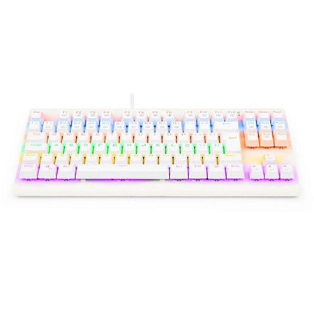 Teclado Mecânico Dark Avenger Branco Switch Vermelho Redragon Novo