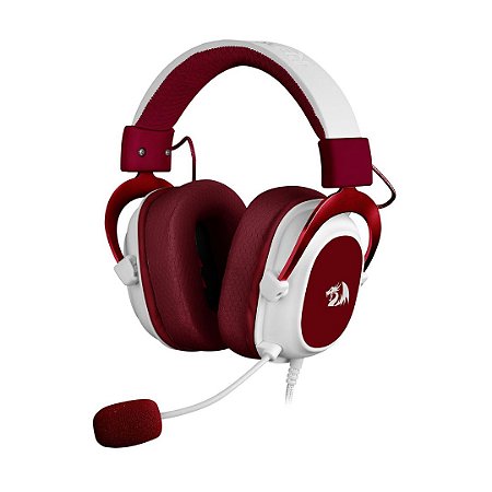 Headset Gamer Hero Branco com Vermelho Redragon Novo