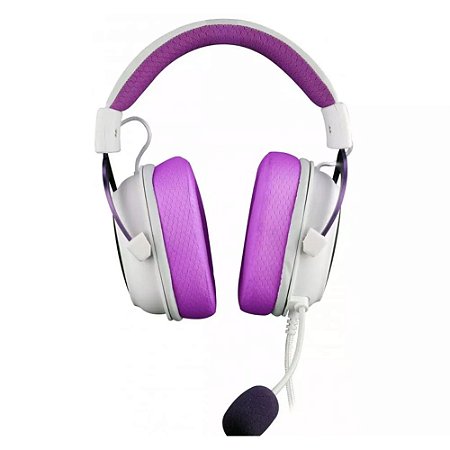 Headset Gamer Hero Branco com Roxo Redragon Novo