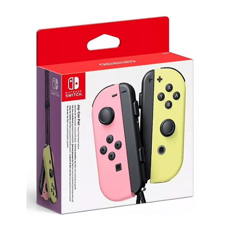 Controle Joy Con Rosa e Amarelo Pastel Nintendo Switch Novo
