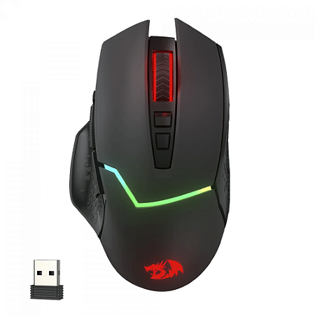 Mouse Gamer Mirage Pro Preto Sem Fio Redragon Novo