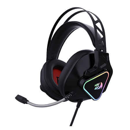 Headset Gamer Cadmus Preto RGB Redragon Novo