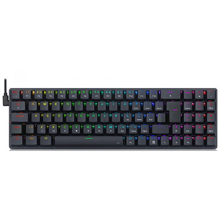 Teclado Mecânico Gamer Ashe Preto RGB Switch Vermelho Redragon Novo