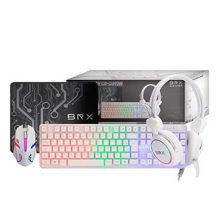 Combo Gamer CB - G593W Branco RGB BRX Novo