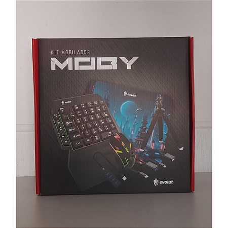 Kit Mobilador Gamer Teclado + Mouse + Mouse Pad + Hubs + Suporte EG56 Moby Evolut Novo