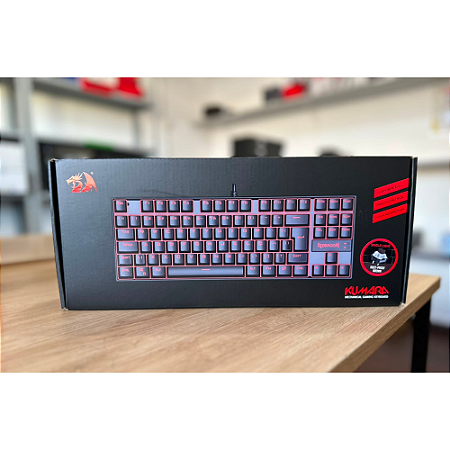 Teclado Mecânico Gamer Preto Kumara Switch Marrom Redragon Novo