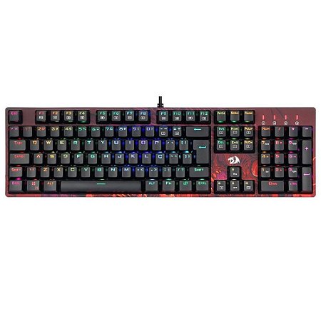 Teclado Mecânico Gamer Infernal Viserion Preto Switch Marrom Redragon Novo