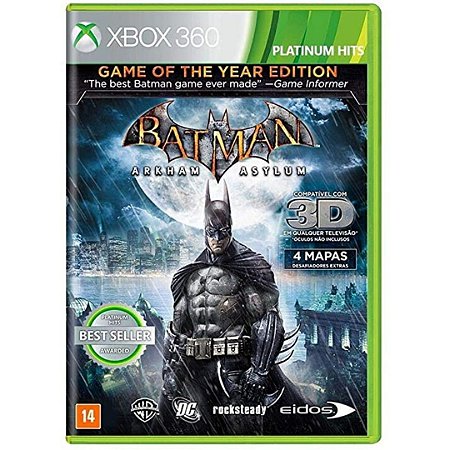 Jogo Batman Arkham Asylum+Batman Arkham City Xbox 360 Usado - Meu Game  Favorito