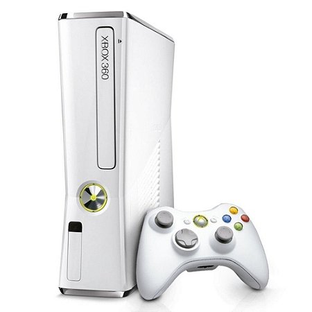 Console Xbox 360 Slim 4GB Branco 1 Controle Usado