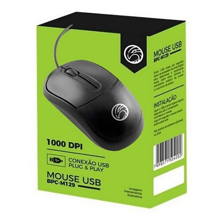 Mouse USB Óptico BPC-M129 Novo