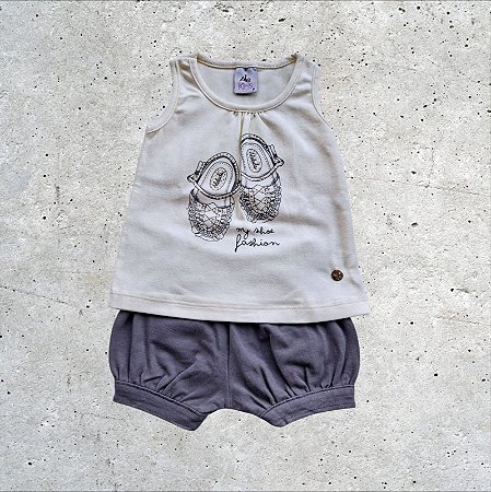 Conjunto Blusa Regata e Short Bebê Feminino