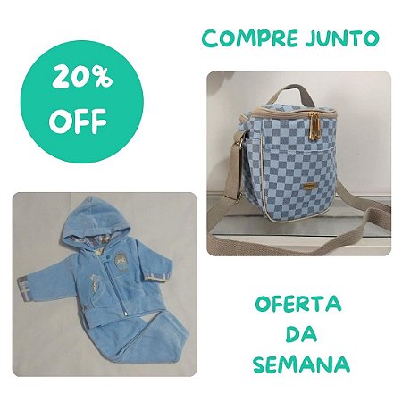 Compre Junto - Bolsa Térmica Maternidade + Conjunto Plush Azul - 20% Off