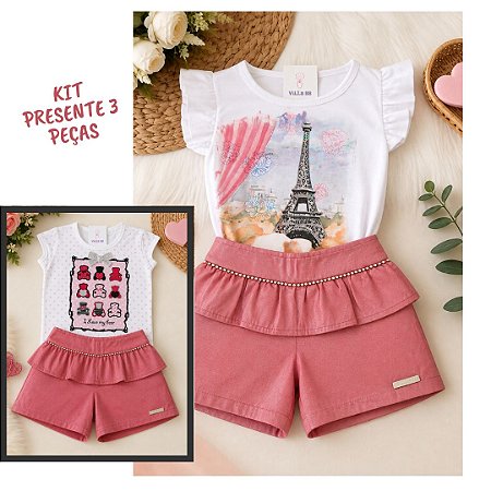 Kit Presente de Roupas para Menina de 6 Anos – 3 Peças