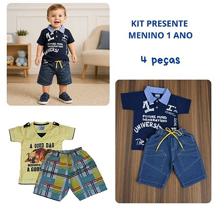 Kit Presente para Menino de 1 Ano | 4 Peças