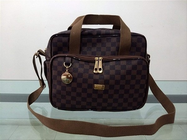 Bolsa Maternidade Bambini - Paris Xadrez Marrom - Villa BB - PRONTA ENTREGA