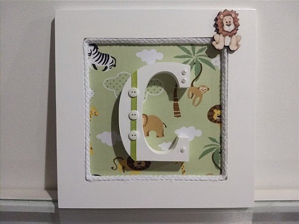 Quadrinho Porta Maternidade Personalizado Letra Decorada Safari