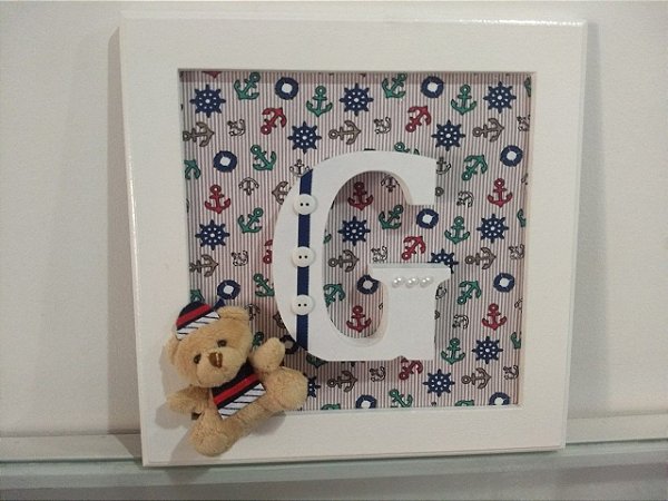 Quadro Porta Maternidade Personalizado - Letra Decorda - Náutico