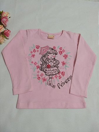 Blusa Cotton Manga Longa - Infantil Menina