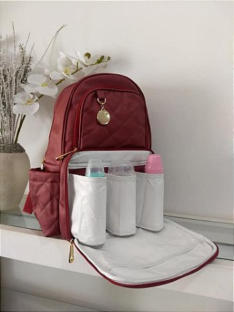 Mochila Maternidade Térmica  Cor Marsala