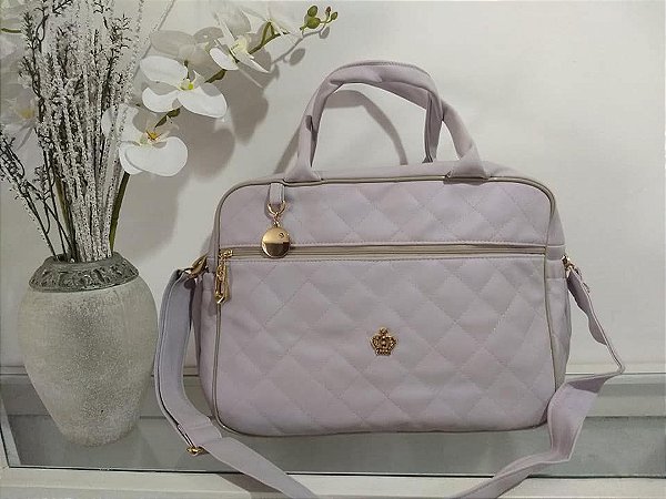 Bolsa Vip Maternidade - Couro Emborrachado Lilás - VILLA BB - BLACK FRIDAY