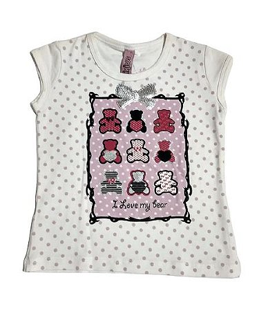 Blusa Infantil Manga Curta Malha